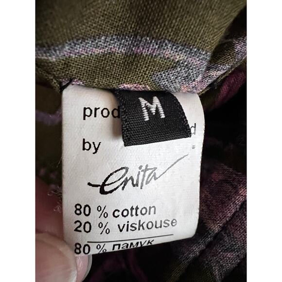 Enita Black Womens Medium Satin Utility Jacket Zip Snap Brass Button Lined Black - Picture 10 of 13